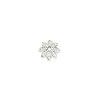 Half-sphere holder Flower 9 mm 8-petal silver 1 pc.