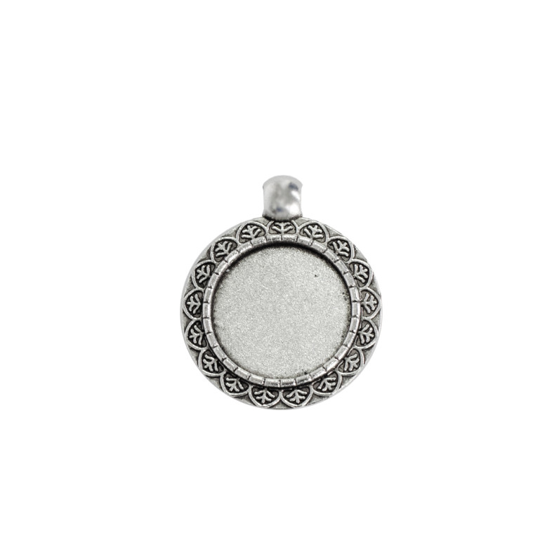 Base for gluing stones and cabochons 25×25 mm silver 1 pc.