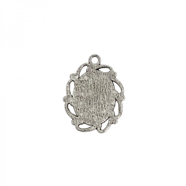 Base for gluing stones and cabochons 25×22 mm silver 1 pc.