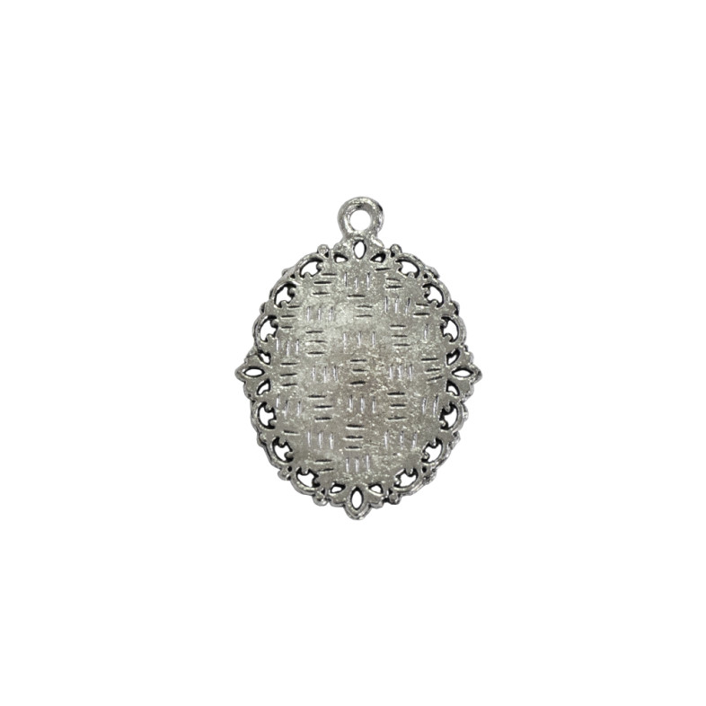 Base for gluing stones and cabochons 26×22 mm silver 1 pc.