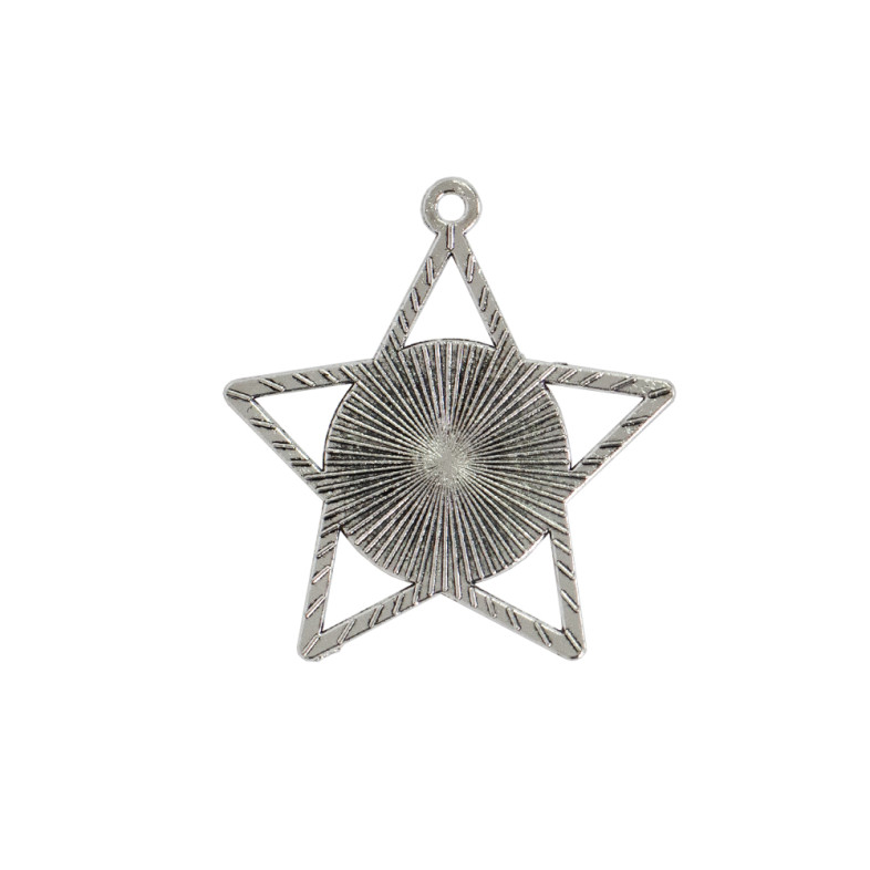 Base for gluing stones and cabochons 38×38 mm silver 1 pc.