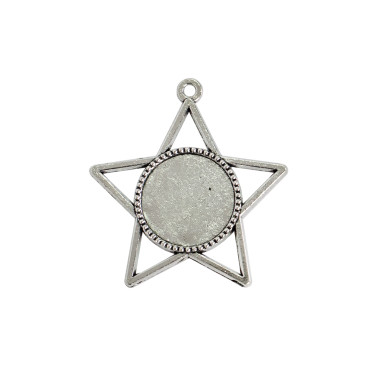 Base for gluing stones and cabochons 38×38 mm silver 1 pc.