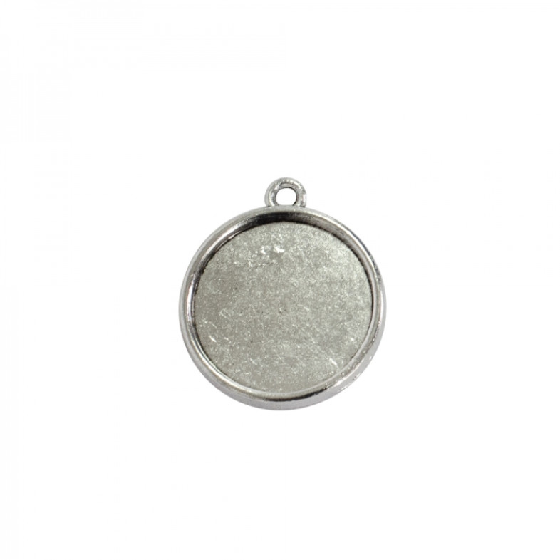Base for gluing stones and cabochons 20×20 mm silver 1 pc