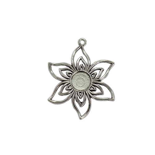 Base for gluing stones and cabochons 42×38 mm silver 1 pc