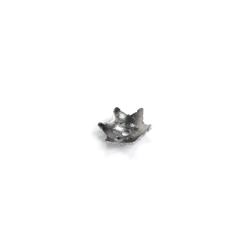 Half-sphere holder Flower 15 mm 6-petal dark steel 1 pc.