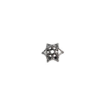 Half-sphere holder Flower 15 mm 6-petal dark steel 1 pc.