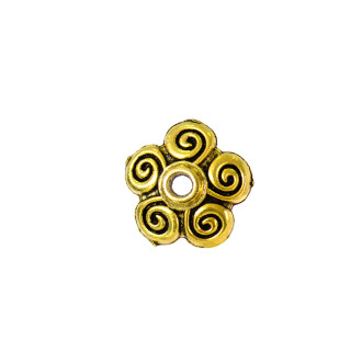 Half-sphere holder Flower 11 mm gold 1 pc.