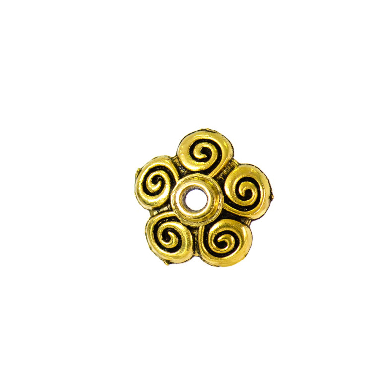 Half-sphere holder Flower 11 mm gold 1 pc.