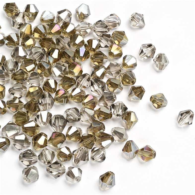 Crystal bicone bead 8 mm gray 1 pc.