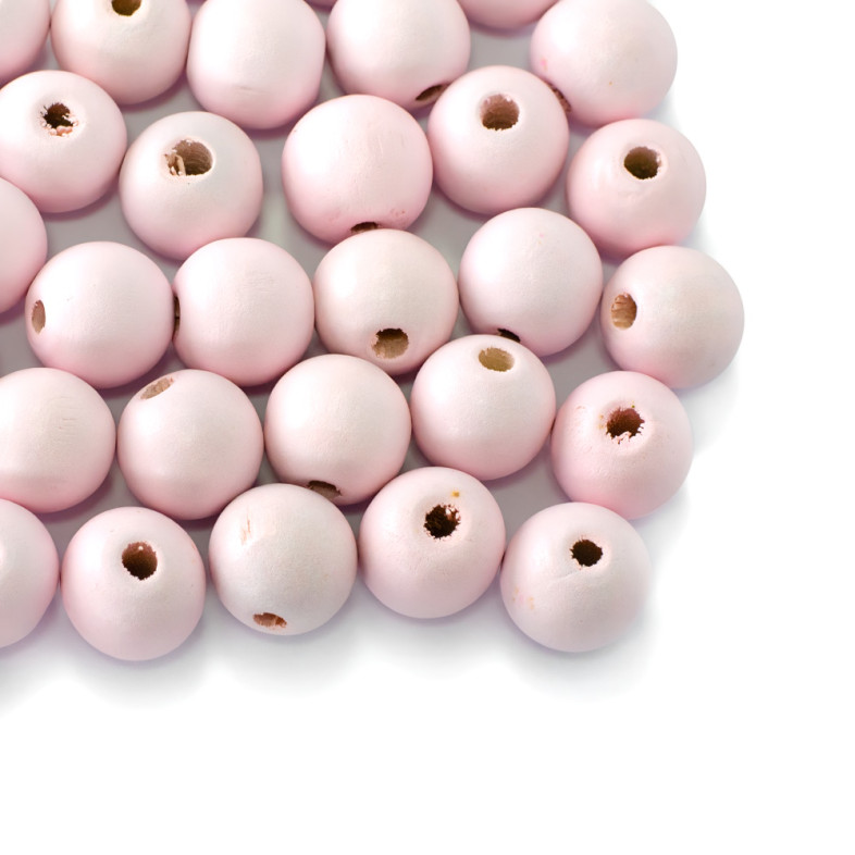 Wooden bead 16 mm pink 1 pc.