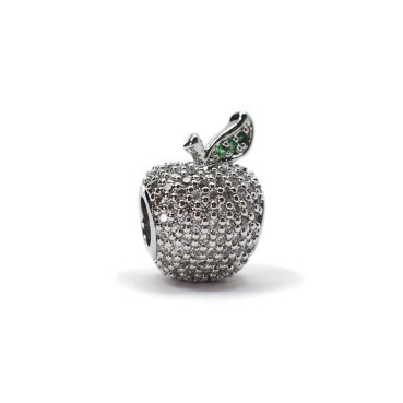 Metal bead charm LUX Apple cupronickel 1 pc.
