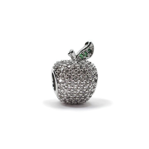 Metal bead charm LUX Apple cupronickel 1 pc.