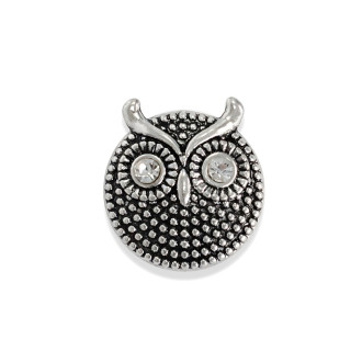 SNAP button bead Owl cupronickel 1 pc.