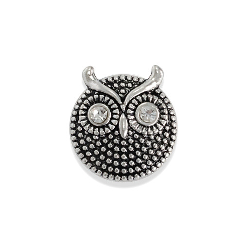 SNAP button bead Owl cupronickel 1 pc.