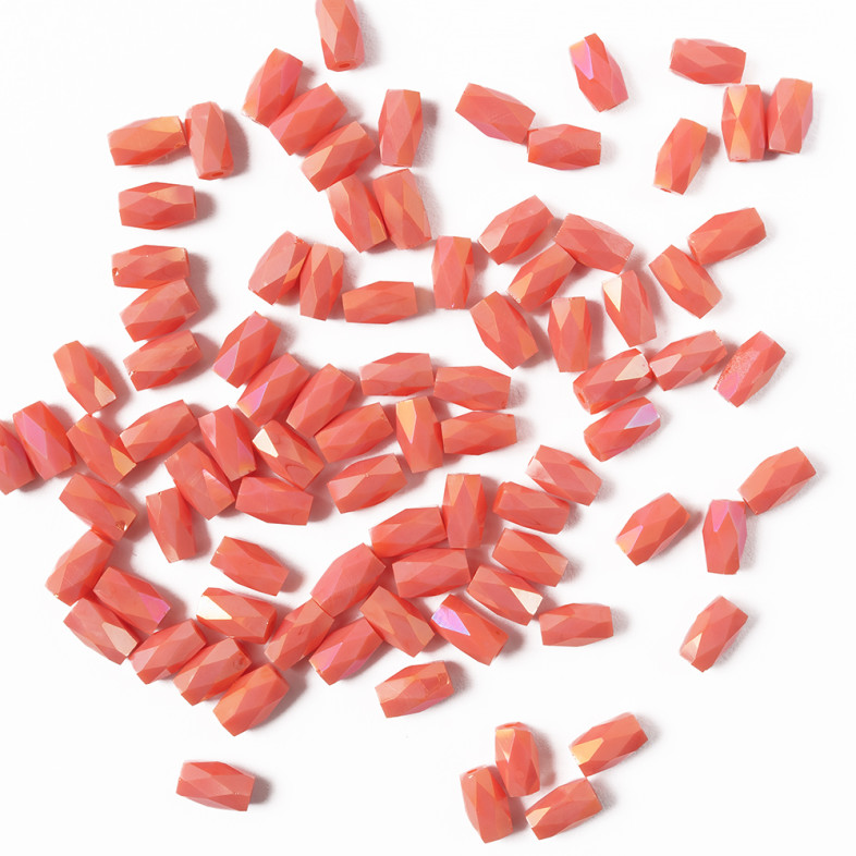 Koralik kryształowy cylindryczny 6x3 mm brzoskwiniowy 1 szt