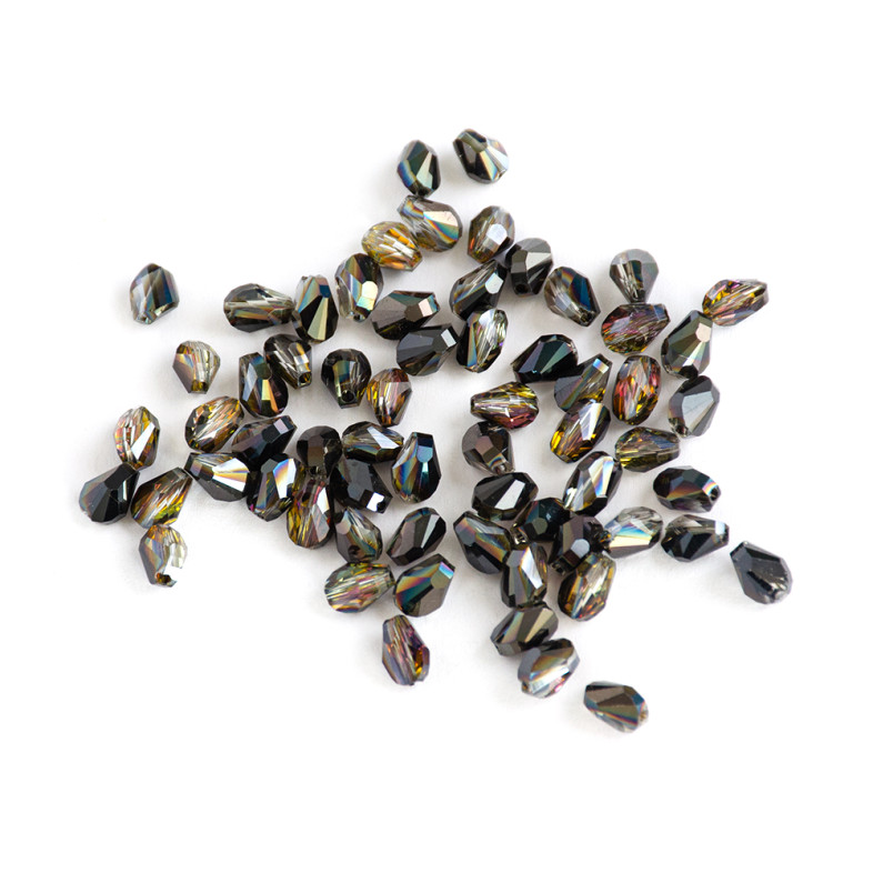 Crystal teardrop bead 8×6 mm black 1 pc.