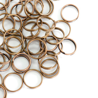 Double jewelry rings 10 mm copper pack of 10 g