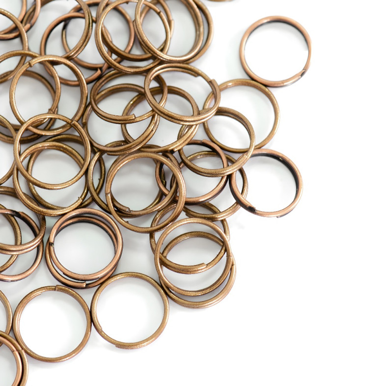 Double jewelry rings 10 mm copper pack of 10 g
