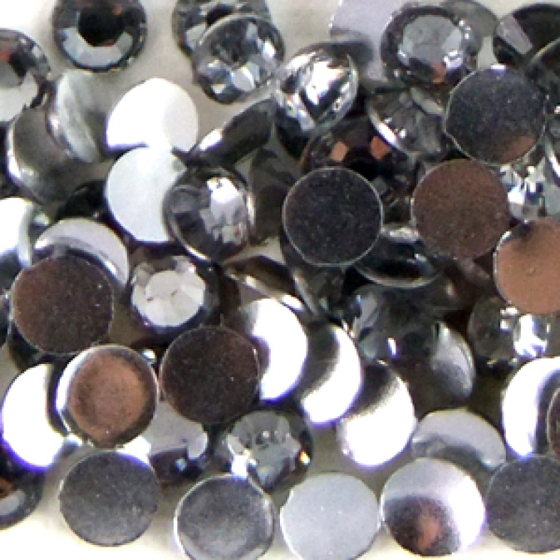 Plastic rhinestones 3 mm gray pack of 110 pcs.
