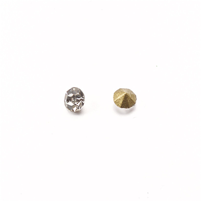 Glass rhinestones, 2.4 mm, conical, transparent, pack of 20 pcs.