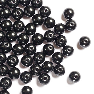 Koralik szklany 10 mm imitujące perły czarny 1 szt