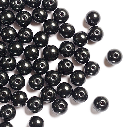 Koralik szklany 10 mm imitujące perły czarny 1 szt