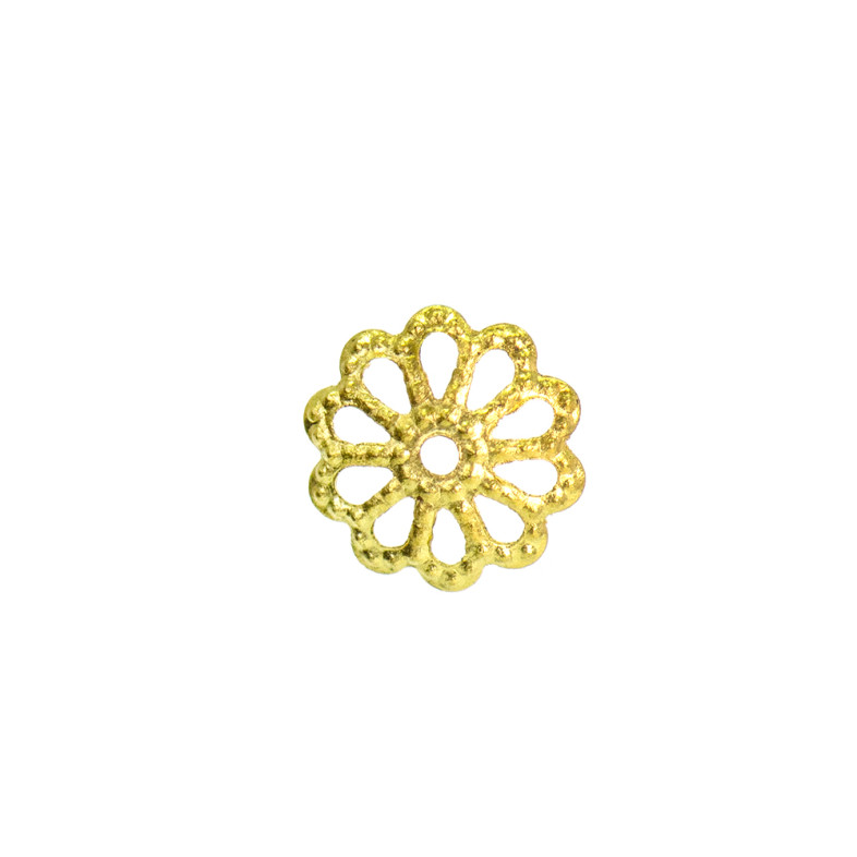 Hemisphere holder 2×7 mm 10-petal gold 1 pc.