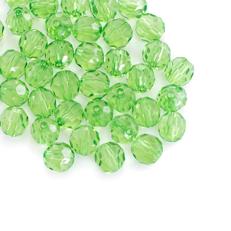 Koralik plastikowy kryształ 10 mm fasetowany zielony 1 szt