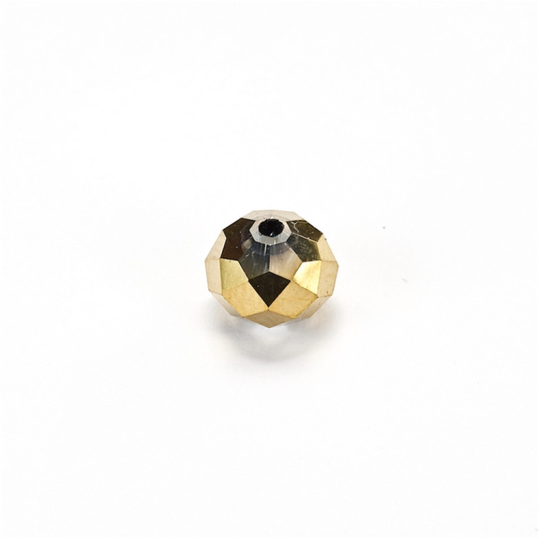 Koralik kryształowy okrągły 8x6 mm złoty 1 szt