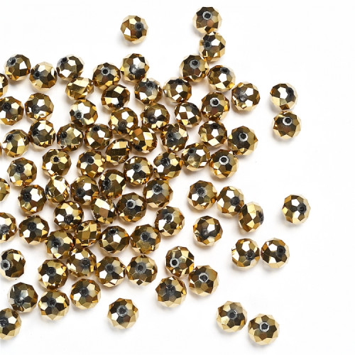 Koralik kryształowy okrągły 8x6 mm złoty 1 szt