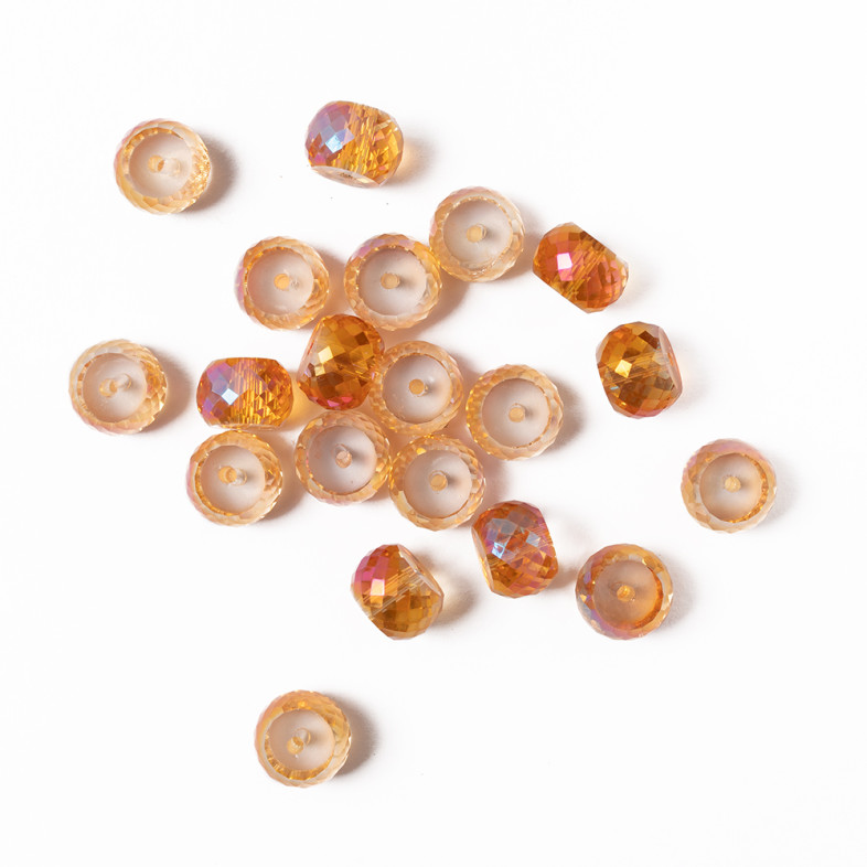 Koralik kryształowy okrągły 12x8 mm pomarańczowy 1 szt