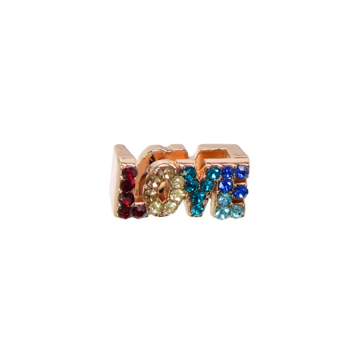 Slider bead 11.6×6 mm LOVE gold 1 pc.