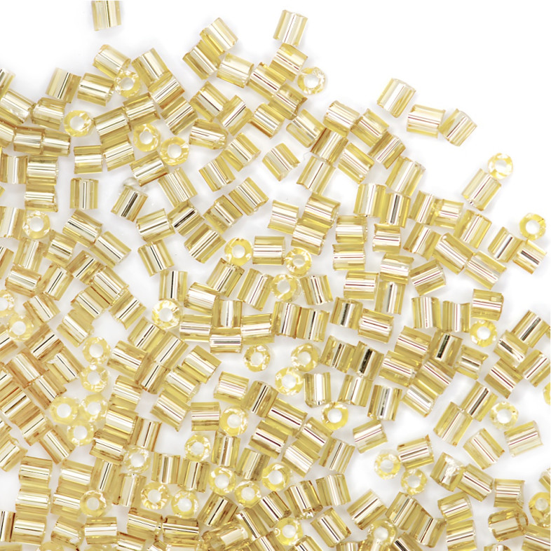 Beads-cut H (2.1 mm) beige transparent pack of 20 g