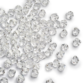 Koralik kryształowy dwustożkowy 8 mm przezroczysty 1 szt