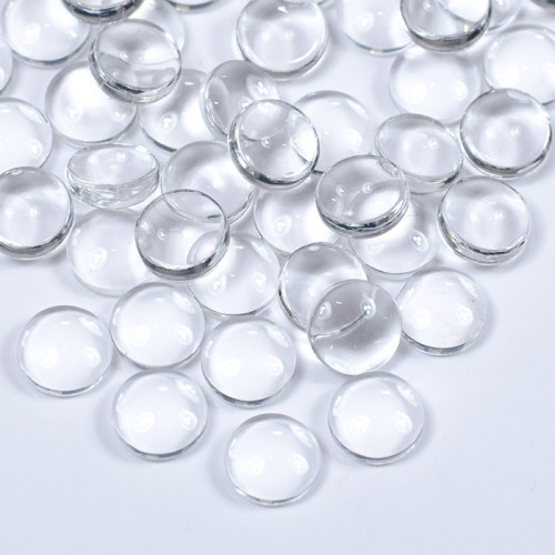Glass cabochon round 8 mm transparent 1 pc.