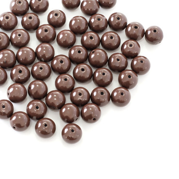 Glass bead 10 mm brown 1 pc.