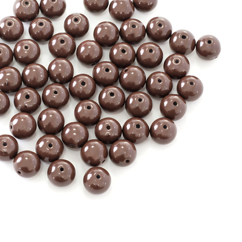 Glass bead 10 mm brown 1 pc.