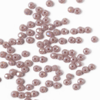 Koralik kryształowy okrągły 3x2 mm jasnofioletowy 1 szt