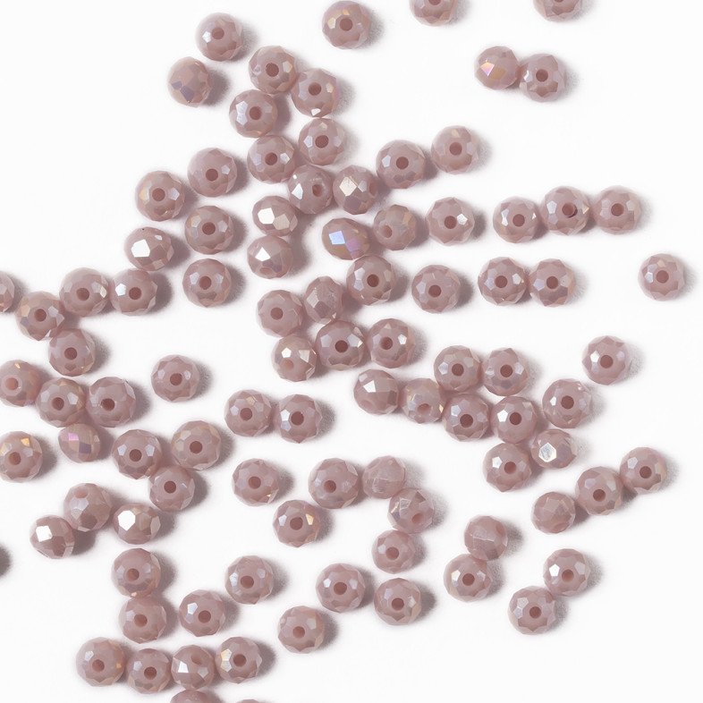 Koralik kryształowy okrągły 3x2 mm jasnofioletowy 1 szt