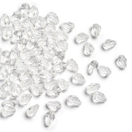 Koralik kryształowy o kształcie kropli 5x7 mm przezroczysty 1 szt