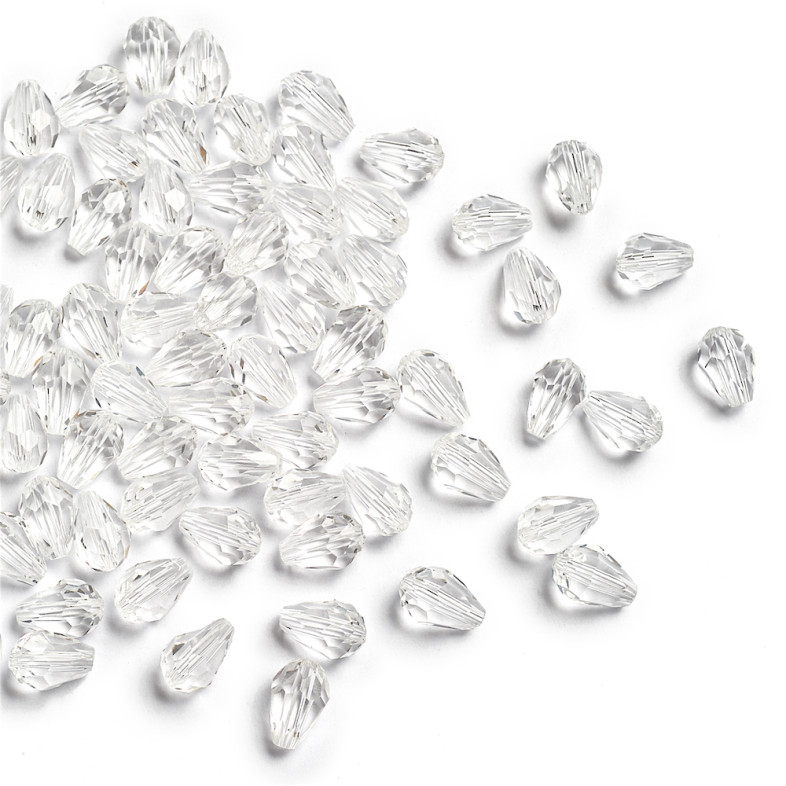 Crystal teardrop bead 5×7 mm transparent 1 pc.