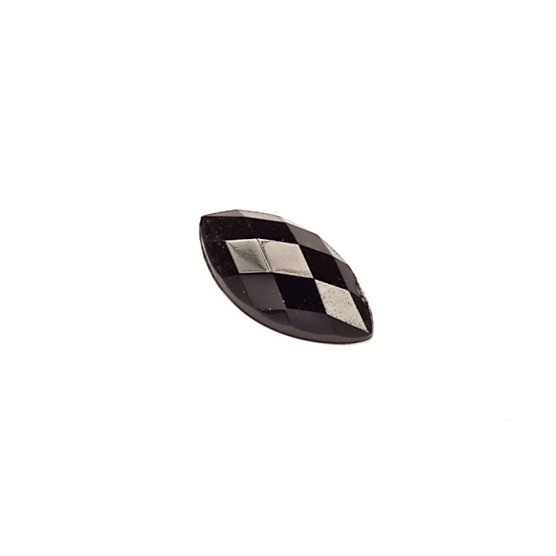 Plastic rhinestones 10×5 mm black, pack of 25 pcs.