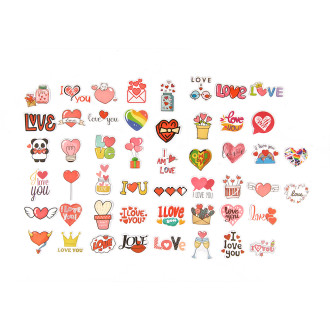 Set of stickers Heart pack of 50 pcs.