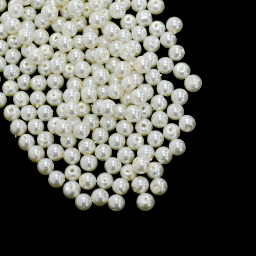Glass bead like pearls 6 mm cream 1 pc