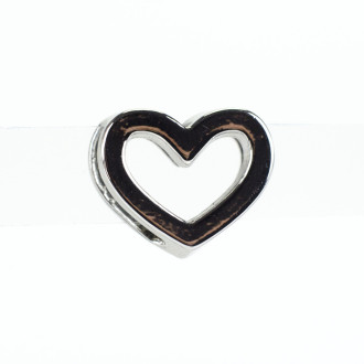 Slider bead Heart cupronickel 1 pc