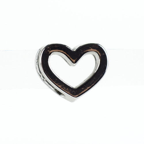 Slider bead Heart cupronickel 1 pc