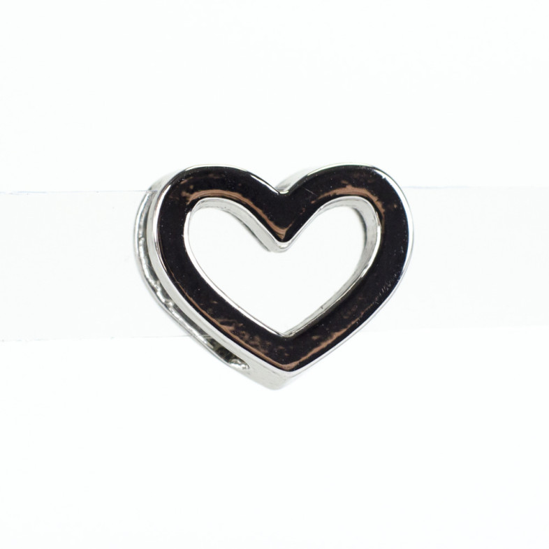 Slider bead Heart cupronickel 1 pc