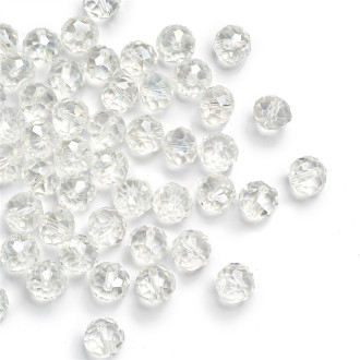 Koralik kryształowy okrągły 10x8 mm przezroczysty 1 szt
