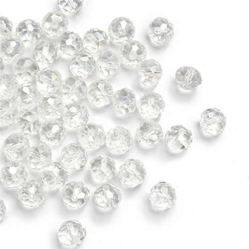 Koralik kryształowy okrągły 10x8 mm przezroczysty 1 szt