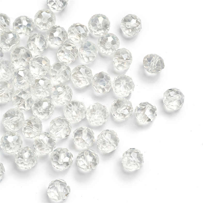 Koralik kryształowy okrągły 10x8 mm przezroczysty 1 szt